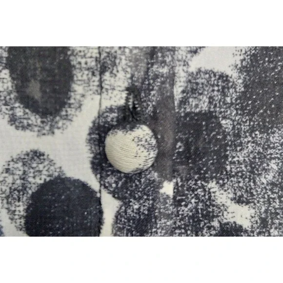Cabi Womens Sheer Blouse Med. Black White Animal Print Button Front Long Sleeve - Picture 6 of 9